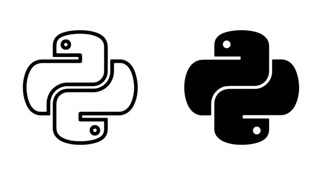 Python Logo Vector Icons, Programming Language Symbol, Snake Icon Set, Coding Graphic