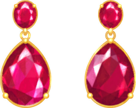 earrings watercolor painting 
