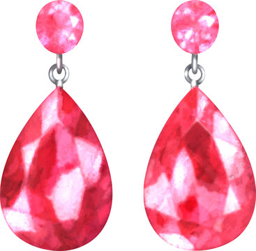 earrings watercolor painting 