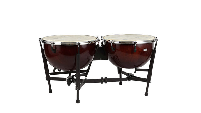 Timpani drum musical instrument isolated on a white background with clipping path