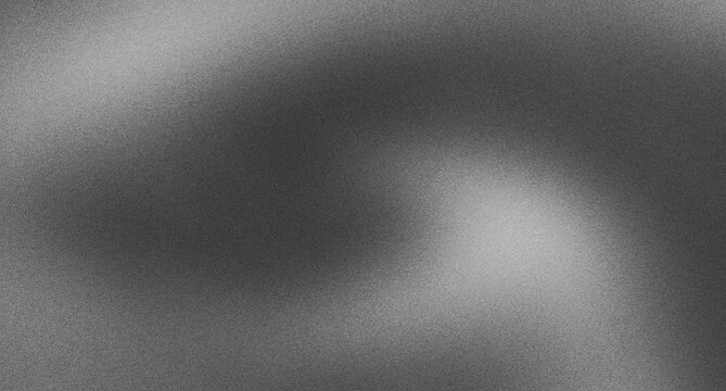 Abstract smooth background featuring soft monochrome grayscale lighting gradient texture with grainy noise effect for creative design and modern media.