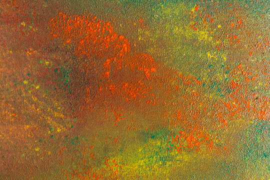 Abstract autumn texture with bright orange and green pattern