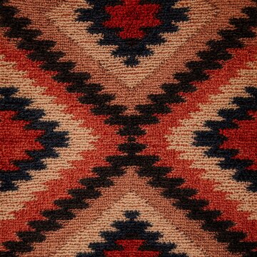 Vibrant Geometric Patterned Textile with Southwestern Style