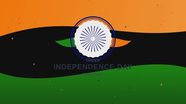 Abstract indian independence day background with tricolor flag design motion graphic.