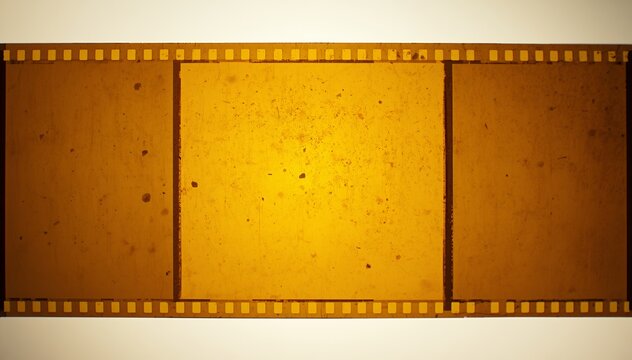 Vintage Old Film Strip with Blank Frames and Aged Texture