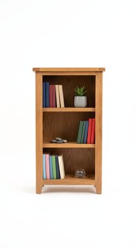 Small wooden bookshelf filled with books and home decor bookshelf bookcase furniture interior literature education organization