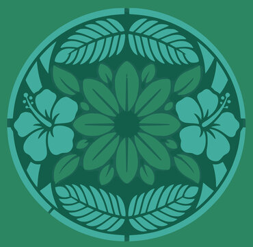green floral background