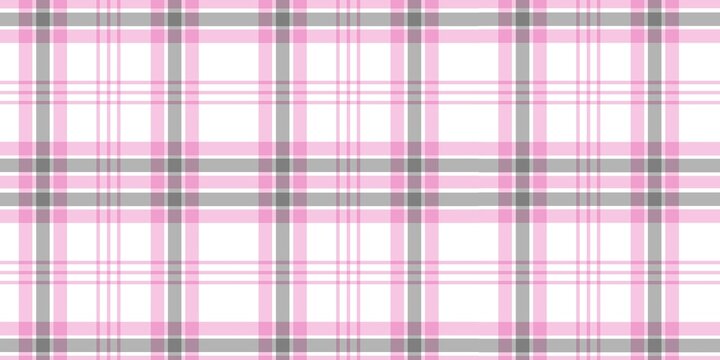 White checkered pattern with pink and blue accents, seamless tartan fabric