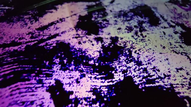 Abstract macro shot of a broken LCD screen fluid leak, futuristic glitch texture, cyberpunk digital damage, and leaking liquid crystal background.