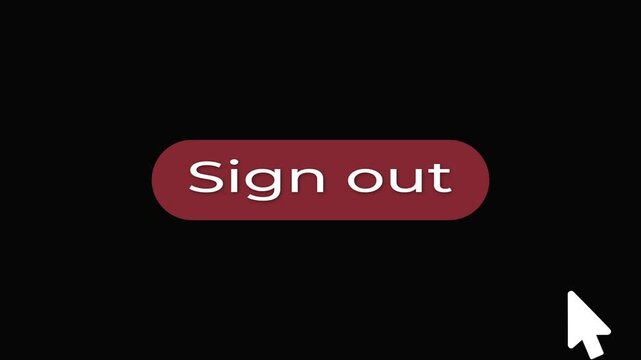 Sign Out Button Click Animation on Black Background | Modern Logout UI Button