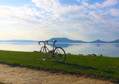 on the road, by bike, around Lake Balaton