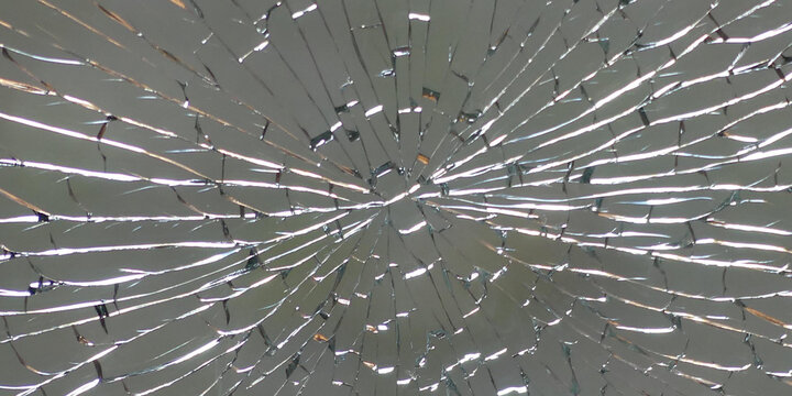 Cracked Glass Texture, Shattered Window Surface, Broken Fragile Material