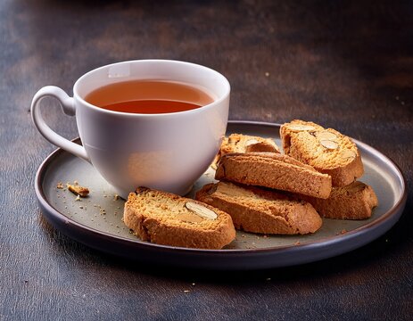 cup of tea with biscotti