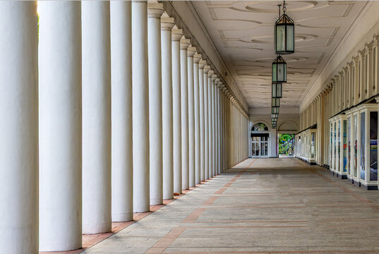 classical arcade in Wiesbaden at the historic opera and theater house