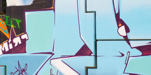 Urban graffiti wall art, vibrant street mural, abstract graphic design © M Yusril Hadi