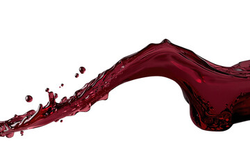 Fototapeta premium Curved dark red wine splash with a rising wave