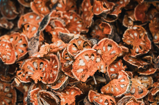 Dried hibiscus slices at Luang Prabang market, Laos