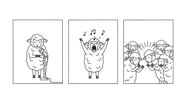 Sheep Finding Its Voice Through Singing and Performing Cartoon