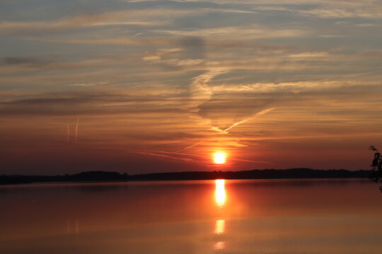 sunset over the river