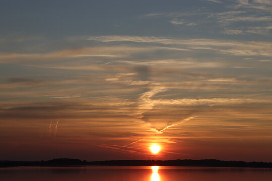 sunset over the lake