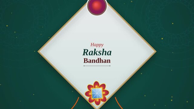 Happy raksha bandhan indian festival motion graphic with rakhi on abstract background.