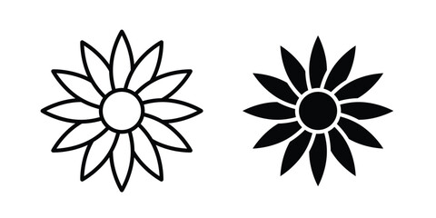 Fototapeta premium Sunflower icon simple design group