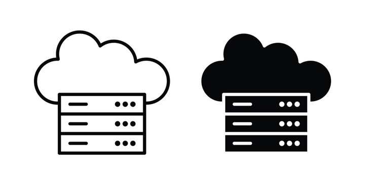 Cloud server icon simple design group