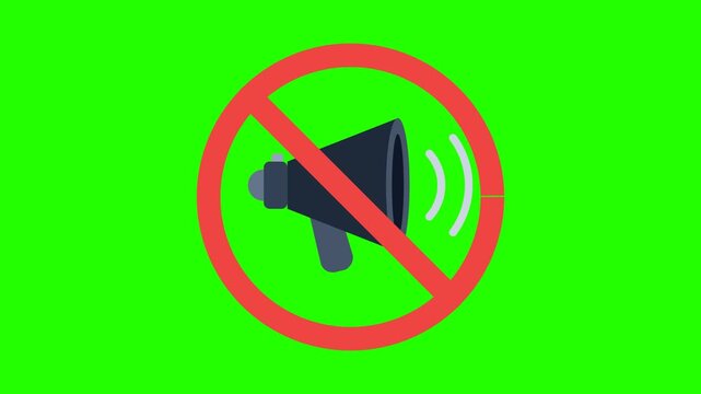No Loudspeaker Prohibition Sign Vector Illustration for Mute and Silence Notification Concepts