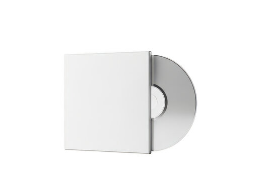 Blank cd and dvd cases on a table isolated on transparent background