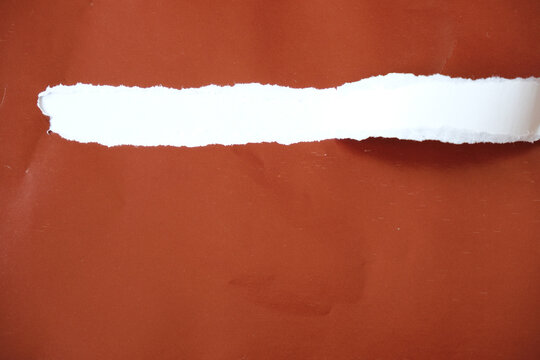 Torn paper with space for text on a white background. The torn brown paper peels away to reveal the white paper underneath.