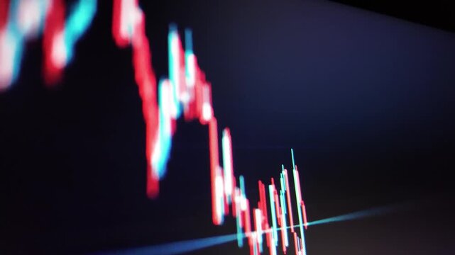 Dynamic stock market line graph showing volatile price changes abstract chart