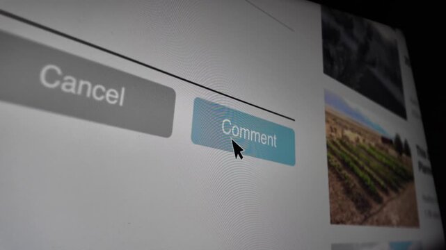 Computer screen showing a comment section interface on a social media website