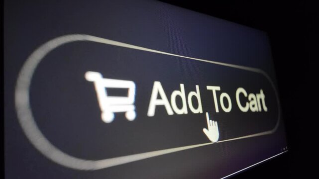Shopping add to cart button selection on a digital e commerce web interface