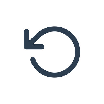 Undo arrow icon for user interface design featuring a circular