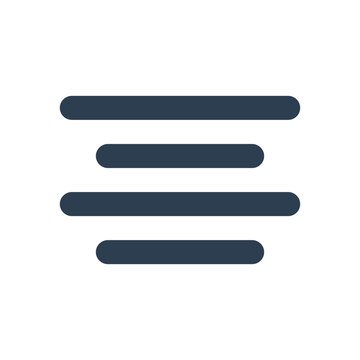 Center text alignment icon for user interface design and word