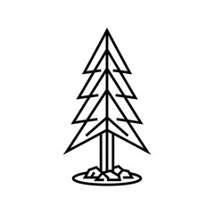 Fototapeta premium Stylized evergreen tree outline vector symbol