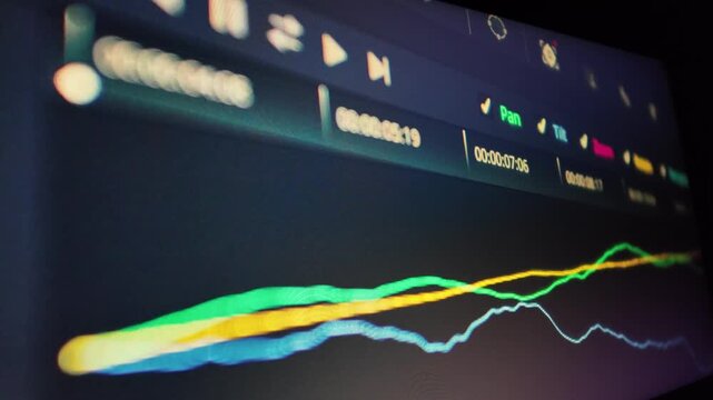 Editing timeline software interface with motion path graphs close davinci resolve