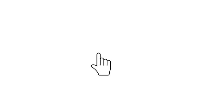 Click Hand Pointer Icon Loop Animation on White Background