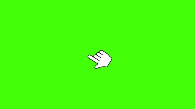 Hand Scroll Gesture Icon Loop Animation on Green Screen
