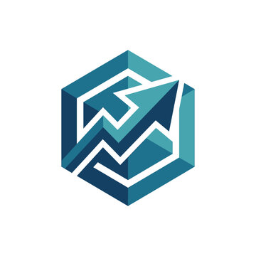 Dark teal hexagonal growth chart logo