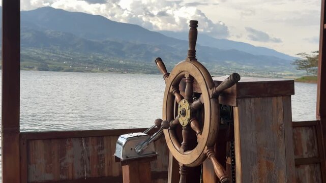 4K 60fps Travel POV from Wooden Boat Helm with Gentle Rocking Motion on Lake Calima, Colombia - Adventure Footage