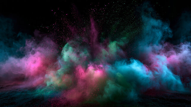 Colorful Powder Explosion Abstract Background