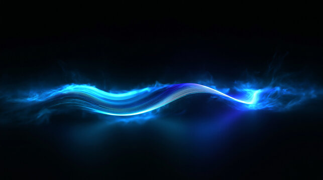 Blue Energy Wave Abstract Digital Technology Background