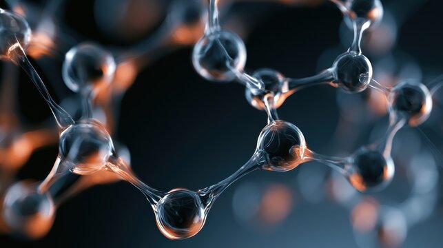molecule or atom, Abstract structure for Science or medical background, 3d illustration, science, atom, abstract, chemistry, structure, blue, chemical, background