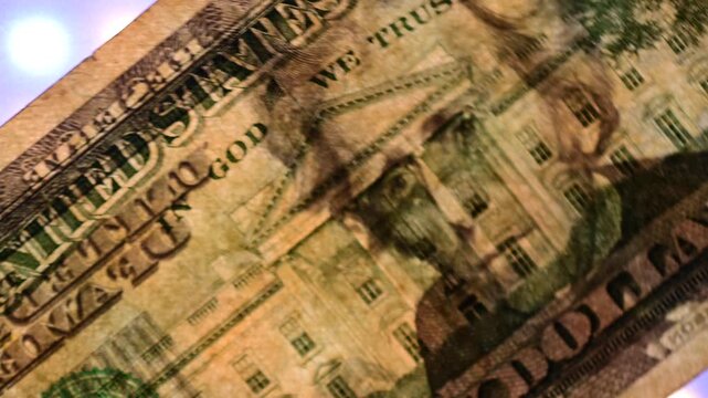 dollars bills bokeh macro close up, texture, in and out of focus, abstract money finances, studio selective focus real time video