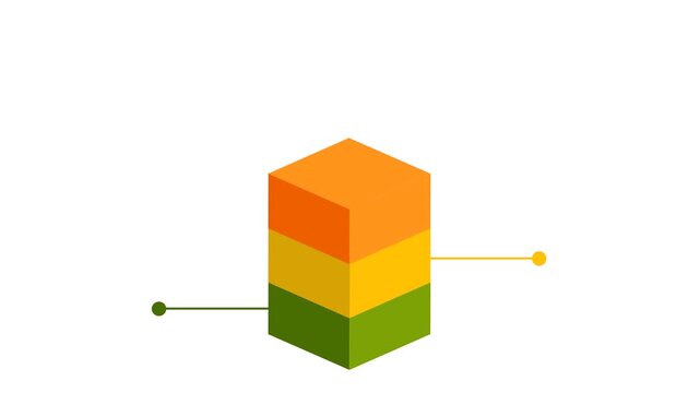 Growing Five Layer 3D Stacked Column Infographic Animation