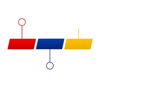 Dynamic Five Step Parallelogram Infographic Timeline Animation with Colorful Elements