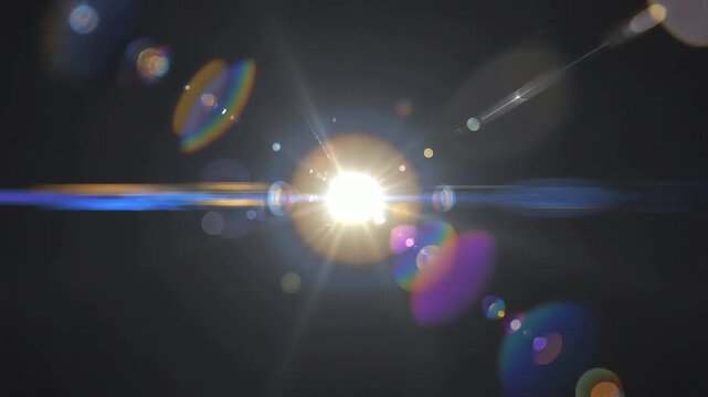 An intense glowing light with anamorphic flare

