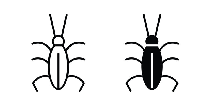 Cockroach icon thin line pictogram pack. EPS10