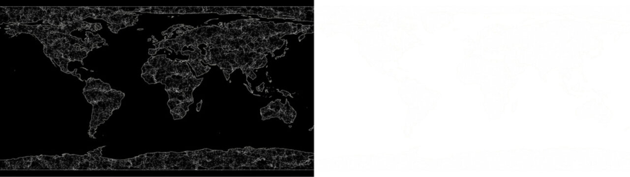 World map with social network connection hologram panorama hud element, internet and global technology, Concept future Digital world